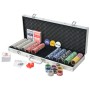 Juego de Póker con 500 fichas láser maletín de aluminio de vidaXL, Estuches y fichas de póquer - Ref: Foro24-80184, Precio: 7...