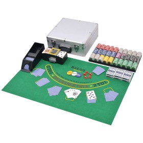 Poker/Blackjack-Kombispiel mit 600 Aluminium-Laserchips von vidaXL, Pokerkoffer und Chips - Ref: Foro24-80186, Preis: 123,99 ...