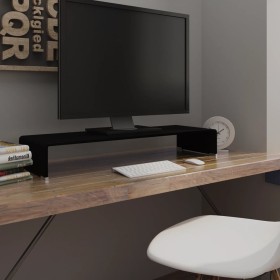 TV stand/Monitor lift black glass 90x30x13 cm by vidaXL, TV Furniture - Ref: Foro24-244138, Price: 95,14 €, Discount: %