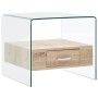 Center table with tempered glass drawer 50x50x45 cm by , Coffee table - Ref: Foro24-284724, Price: 165,94 €, Discount: %