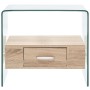 Mesa de centro con cajón vidrio templado 50x50x45 cm de , Mesas de centro - Ref: Foro24-284724, Precio: 166,57 €, Descuento: %