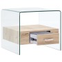 Center table with tempered glass drawer 50x50x45 cm by , Coffee table - Ref: Foro24-284724, Price: 165,94 €, Discount: %