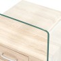 Center table with tempered glass drawer 50x50x45 cm by , Coffee table - Ref: Foro24-284724, Price: 165,94 €, Discount: %