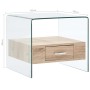 Center table with tempered glass drawer 50x50x45 cm by , Coffee table - Ref: Foro24-284724, Price: 165,94 €, Discount: %