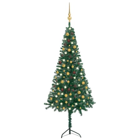 Künstlicher Weihnachtsbaum mit LED-Ecke und grünen Kugeln 210 cm von , Weihnachtsbäume - Ref: Foro24-3077945, Preis: 69,45 €,...