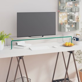 Clear glass TV stand/monitor riser 100x30x13 cm by vidaXL, TV Furniture - Ref: Foro24-244131, Price: 101,99 €, Discount: %