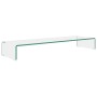 Clear glass TV stand/monitor riser 100x30x13 cm by vidaXL, TV Furniture - Ref: Foro24-244131, Price: 101,18 €, Discount: %