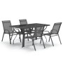 Juego de comedor de jardín 5 piezas gris y negro de , Conjuntos de jardín - Ref: Foro24-3095981, Precio: 309,38 €, Descuento: %