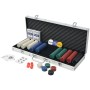 Juego de Póker con 500 fichas maletín de aluminio de vidaXL, Estuches y fichas de póquer - Ref: Foro24-80180, Precio: 48,32 €...