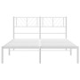 Estructura de cama de metal con cabecero blanca 150x200 cm de , Camas y somieres - Ref: Foro24-372230, Precio: 99,33 €, Descu...