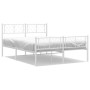 Metal bed frame with headboard and white footboard 135x190 cm by , Beds and slatted bases - Ref: Foro24-372245, Price: 97,32 ...