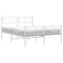 Metal bed frame with headboard and white footboard 135x190 cm by , Beds and slatted bases - Ref: Foro24-372245, Price: 97,32 ...