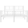 Metal bed frame with headboard and white footboard 135x190 cm by , Beds and slatted bases - Ref: Foro24-372245, Price: 97,32 ...