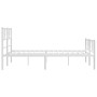 Metal bed frame with headboard and white footboard 135x190 cm by , Beds and slatted bases - Ref: Foro24-372245, Price: 97,32 ...