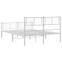 Metal bed frame with headboard and white footboard 135x190 cm by , Beds and slatted bases - Ref: Foro24-372245, Price: 97,32 ...