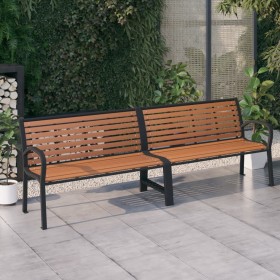 Double steel and WPC garden bench 251 cm by , garden benches - Ref: Foro24-317128, Price: 340,99 €, Discount: %