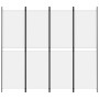 Divider screen with 4 white fabric panels 200x180 cm by , Room dividers - Ref: Foro24-350214, Price: 38,78 €, Discount: %