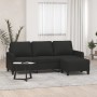 Sofá de 3 plazas con taburete de tela negro 180 cm de , Sofás - Ref: Foro24-3201041, Precio: 365,93 €, Descuento: %