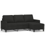 Sofá de 3 plazas con taburete de tela negro 180 cm de , Sofás - Ref: Foro24-3201041, Precio: 365,93 €, Descuento: %