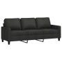 Sofá de 3 plazas con taburete de tela negro 180 cm de , Sofás - Ref: Foro24-3201041, Precio: 365,93 €, Descuento: %