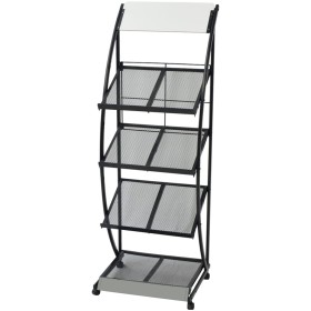 Revistero 47x40x134 cm blanco y negro A4 de vidaXL, Revisteros - Ref: Foro24-30099, Precio: 107,77 €, Descuento: %