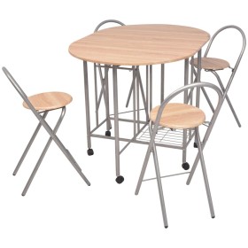 Conjunto de comedor plegable 5 piezas MDF de vidaXL, muebles para cocinas y comedores - Ref: Foro24-243901, Precio: 177,99 €,...