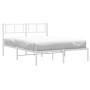 Estructura de cama de metal con cabecero blanca 135x190 cm de , Camas y somieres - Ref: Foro24-372227, Precio: 92,17 €, Descu...