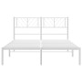 Estructura de cama de metal con cabecero blanca 135x190 cm de , Camas y somieres - Ref: Foro24-372227, Precio: 92,17 €, Descu...