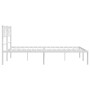 Estructura de cama de metal con cabecero blanca 135x190 cm de , Camas y somieres - Ref: Foro24-372227, Precio: 92,17 €, Descu...