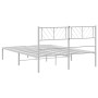 Estructura de cama de metal con cabecero blanca 135x190 cm de , Camas y somieres - Ref: Foro24-372227, Precio: 92,17 €, Descu...