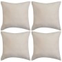 Fundas de cojín 4 uds 50x50 cm poliéster gamuza beige de vidaXL, Cojines - Ref: Foro24-131929, Precio: 19,12 €, Descuento: %