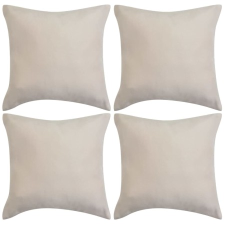 Fundas de cojín 4 uds 50x50 cm poliéster gamuza beige de vidaXL, Cojines - Ref: Foro24-131929, Precio: 19,12 €, Descuento: %