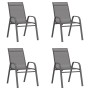 Stackable garden chairs 4 gray textilene units by , Garden chairs - Ref: Foro24-318781, Price: 133,69 €, Discount: %