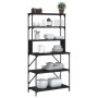 Kitchen shelving 6 levels black engineered wood 90x40x180cm by , Kitchen utensil containers - Ref: Foro24-834220, Price: 105,...