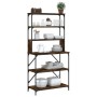 Kitchen shelving 6 levels smoked oak wood 90x40x180 cm by , Kitchen utensil containers - Ref: Foro24-834222, Price: 101,68 €,...