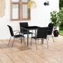 5-teiliges Garten-Ess-Set aus schwarzem Stahl von , Gartensets - Ref: Foro24-3073484, Preis: 305,21 €, Rabatt: %