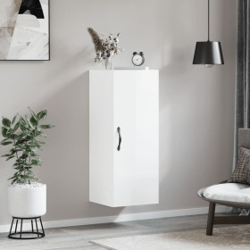 Glossy white engineered wood wall cabinet 34.5x34x90 cm by , Sideboards - Ref: Foro24-834996, Price: 55,67 €, Discount: %