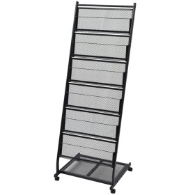 Magazine rack 47.5x43x133 cm black A4 by vidaXL, Magazine racks - Ref: Foro24-30100, Price: 101,48 €, Discount: %