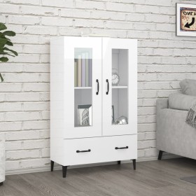 Glossy white plywood sideboard 70x31x115cm by , Sideboards - Ref: Foro24-812561, Price: 110,99 €, Discount: %