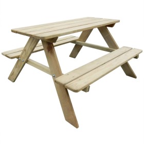 Children's picnic table pine wood 89x89.6x50.8 cm by vidaXL, Garden tables - Ref: Foro24-274307, Price: 50,99 €, Discount: %