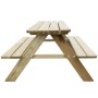 Children's picnic table pine wood 89x89.6x50.8 cm by vidaXL, Garden tables - Ref: Foro24-274307, Price: 50,92 €, Discount: %