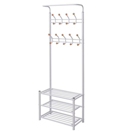 Clothes rack with shoe shelf 68x32x182.5 cm white by vidaXL, Hat and coat racks - Ref: Foro24-243727, Price: 71,41 €, Discoun...