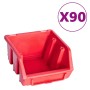 Storage box kit 96 pieces red black wall panels by , Tool cabinets - Ref: Foro24-150806, Price: 98,03 €, Discount: %