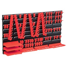 Storage box kit 96 pieces red black wall panels by , Tool Organization and Storage - Ref: Foro24-150810, Price: 22,45 €, Disc...