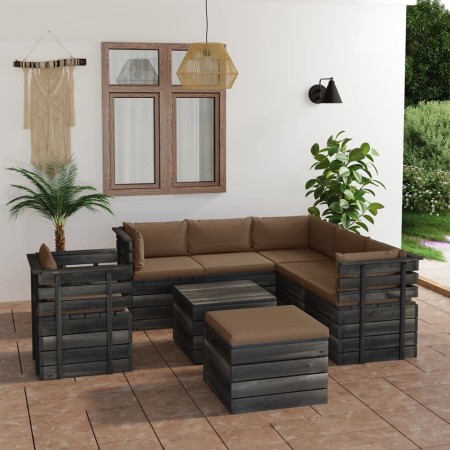 Pallet furniture for garden 8 pcs solid pine wood cushions by , Garden sets - Ref: Foro24-3062039, Price: 711,99 €, Discount: %