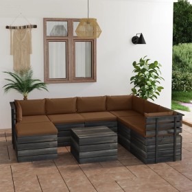 Pallet furniture for garden 8 pcs solid pine wood cushions by , Garden sets - Ref: Foro24-3062051, Price: 742,99 €, Discount: %