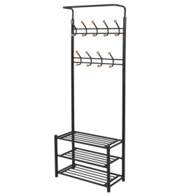 Clothes rack with shoe shelf 68x32x182.5 cm black by vidaXL, Hat and coat racks - Ref: Foro24-243726, Price: 71,41 €, Discoun...