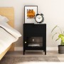 Black bedside table made of steel and glass, 40x30x54.5 cm by vidaXL, Nightstands - Ref: Foro24-336052, Price: 94,60 €, Disco...