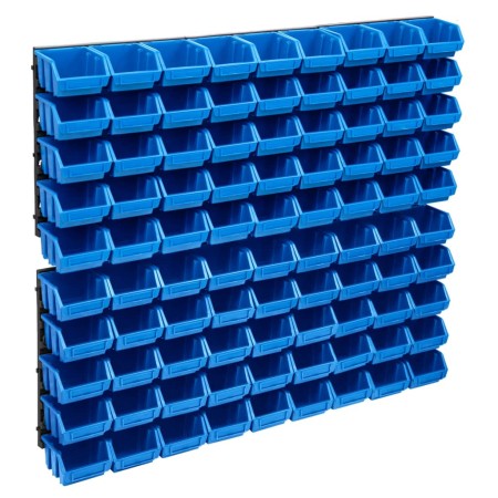 Kit de cajas de almacenaje 96 pzas paneles de pared azul negro de , Armarios para herramientas - Ref: Foro24-150816, Precio: ...