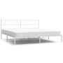 Metal bed frame with white headboard 193x203 cm by , Beds and slatted bases - Ref: Foro24-355518, Price: 103,52 €, Discount: %